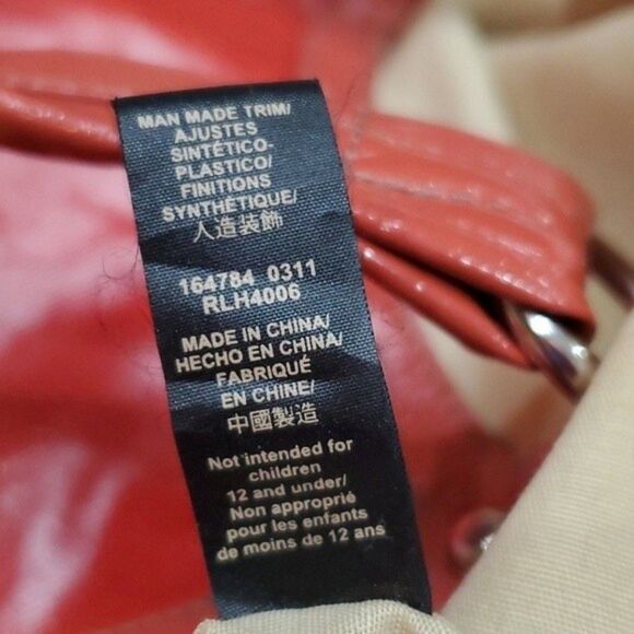 Relic Tomato Red Faux Leather Pinstripe Shoulder Bag - Picture 9 of 11